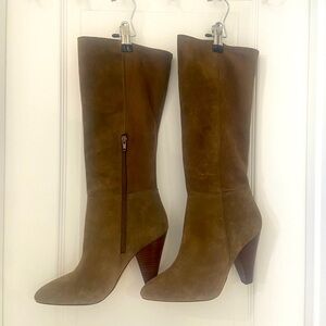 Olive Green Suede Boots